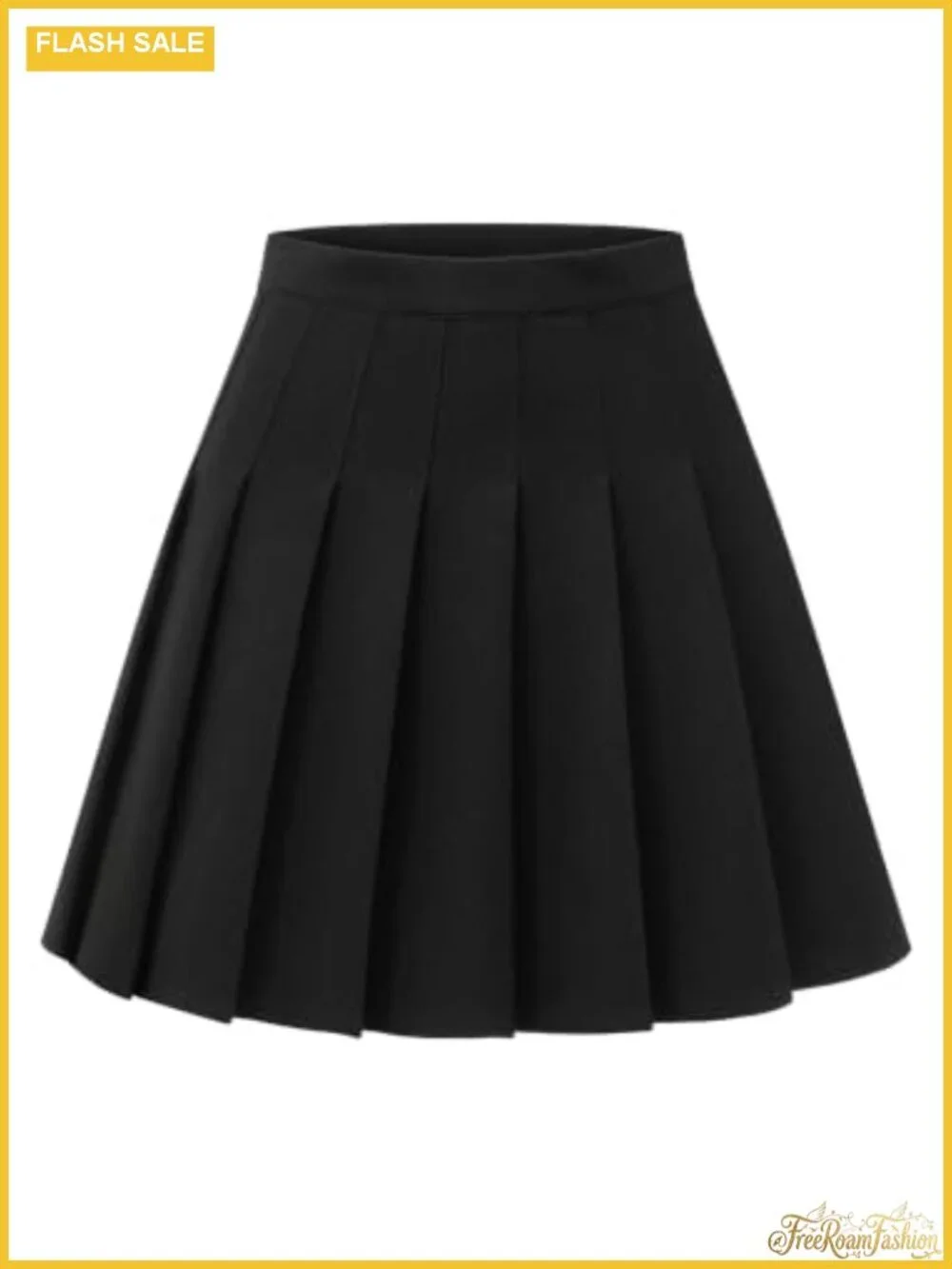 Women's High-Waisted Pleated A-Line Mini Skater Skirt